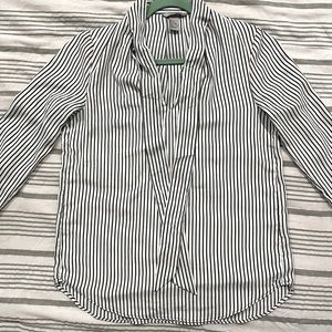 Striped High-Neck Blouse